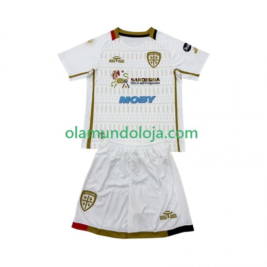 Camisola Cagliari Criança Equipamento Segundo 2024-2025 Manga Curta
